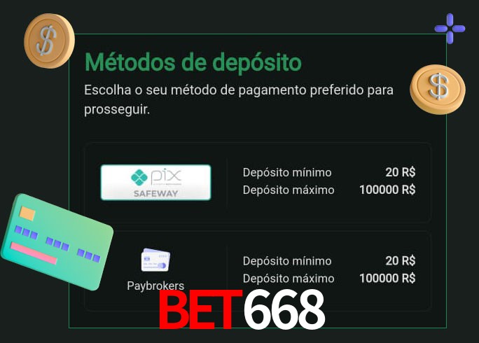 O cassino BET668 oferece uma grande variedade de métodos de pagamento